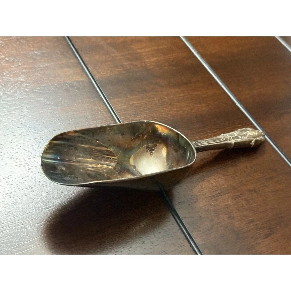 🔥RARE- VTG Wallace Sterling silver handle Ice Scoop - PERFECT PATINA 😱🙀🔥
